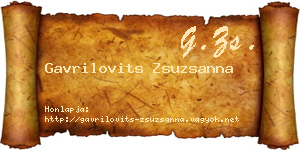 Gavrilovits Zsuzsanna névjegykártya